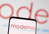 FILE PHOTO: Illustration shows Moderna logo